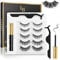 Magnetic Eyelashes, Larbois 5 Paires Mangetic Lashes Natural Look with Magnetic Eyeliner, Self Adhesive＆Reusable Fake Eyelashes With Applicator and Tweezers Kit, Waterproof Long-Lasting No Glue Needed