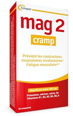 MAG 2 - Krämpfe - Meeresmagnesium, Kalzium, Eisen, Kalium, Kupfer - Krämpfe, Muskelermüdung - Nahrungsergänzungsmittel - 15 Tage Programm - 30 Tabletten