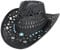 EOZY Men & Women's Summer Cowboy Cowgirl Straw Hat Hollow Out Style Roll Up Brim Beach Sun Hat for Ladies Black