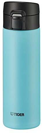 Bouteille isotherme Tiger MKA-K 480 mL Easy-Drinking One-Push, ouverture one-push, ultra légère, sans BPA, conservation froid 24h et chaud 12h, conçue au Japon, couleur bleu ciel