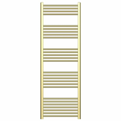 500mm Wide Gold Heated Bathroom Towel Rail Radiator For Central Heating UK (500 x 1600 mm (h))