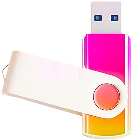 Clé USB 3.0 de 128 Go - Rose doré dégradé - Design pivotant - Pour stockage de données - Rose doré