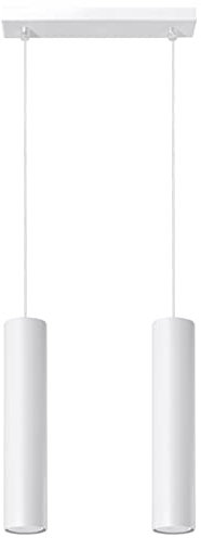 Licht-Erlebnisse Hängelampe Metall 2-flammig GU10 höhenverstellbar B: 30 cm Weiß Esszimmer Esstisch Pendelleuchte