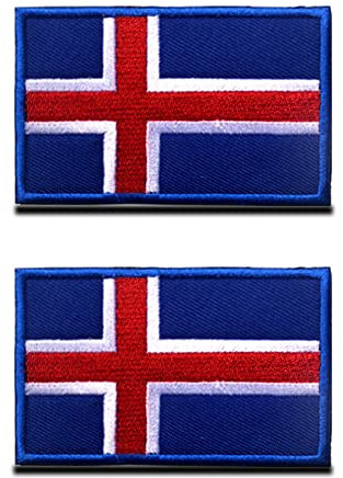 Zcketo Aufnäher, Motiv: Republik Island, Island-Flagge, Klettverschluss, besticktes Nationalemblem, für Fußball, Billard, Team, Arbeitskleidung, Trikot, Rucksack, Kappen, Reisen, taktisches Militär, 2