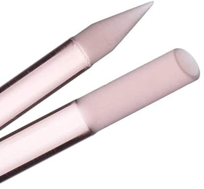 Spingicuticole in vetro rosa - 1 pezzo Bona Fide Beauty Manicure per la rimozione delle cuticole, spingicuticole professionale in vetro ceco