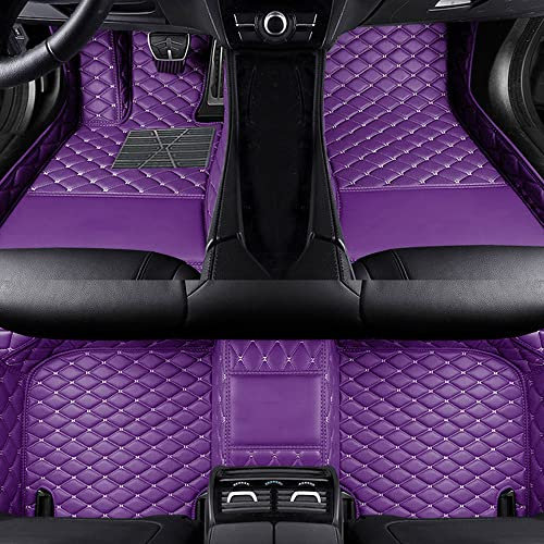Benutzerdefinierte Auto Fußmatten Anpassbare 95% Auto Modell PU Leder voller bedeckter Schutz Advanced Performance Liners,Lila