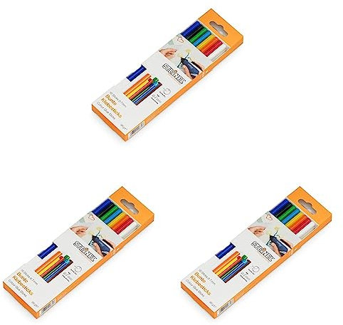 Steinel Colour Klebesticks 7 mm, 16 farbige Sticks, 96 g, bunter Schmelzkleber für kratives Basteln und Schmücken, 006969 (Packung mit 3)