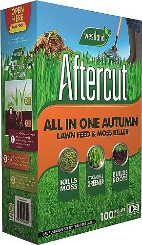 Aftercut All in One Autumn Lawn Feed & Moss Killer Care Garden Health Westland