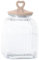 INTRECCI Barattolo Contenitore in Vetro con Tappo a Cuore Certificato per Alimenti, Barattoli Contenitori con Coperchio Organizer Cucina Caffè Sale Biscotti Pasta Caramelle (Quadrato Tortora 3550 ML)