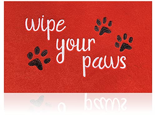 HLFMVWE Welcome Mat Red Front Doormats Indoor Entrance Funny Door mats Wipe Your Paws Mat Outside Door Mats for Indoor Outdoor with Non Slip Rubber