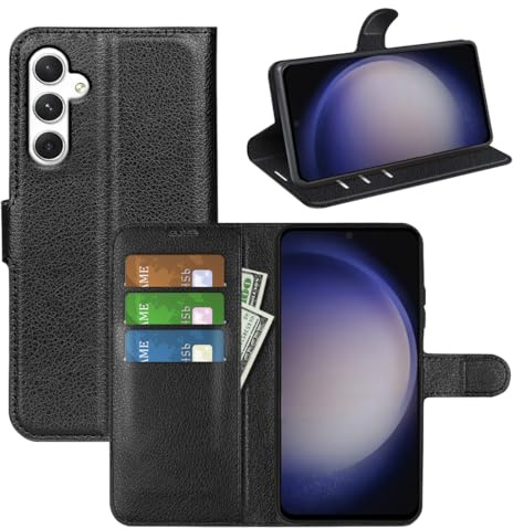 Für Samsung Galaxy S24 Handy Tasche Wallet Premium Schutz Hülle Case Cover Etuis Neu Zubehör Schwarz