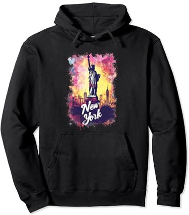 New York Liberty Statue USA Souvenir Wahrzeichen Aquarell Pullover Hoodie