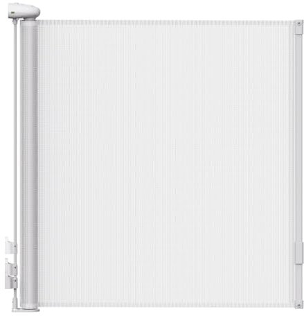 Interbaby_ Barrera de seguridad retráctil Blanca para bebés en puertas y escaleras, tanto para uso en interiores como exteriores
