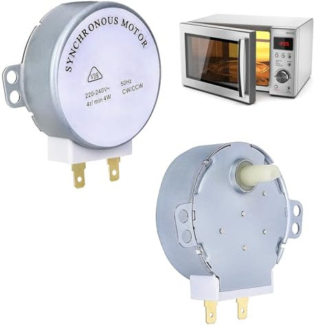 2 Pcs Moteur Micro Onde, TYJ50-8A7 Four à Micro Ondes Moteur Synchrone Rotatif, AC 220V-240V 4W 4 tr/min CW/CCW, Polyvalent pour Micro Ondes et Autres Appareils Alliage de Zinc Utilisation Domestique