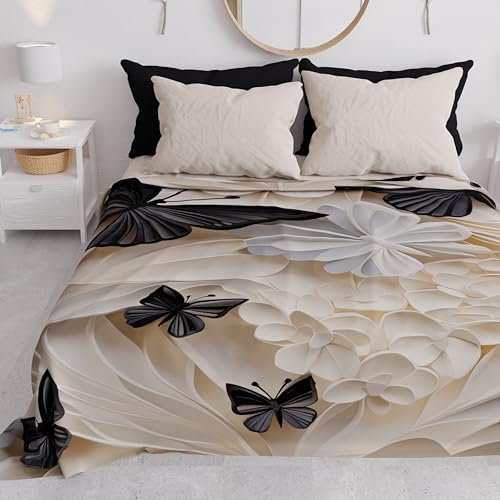 PETTI Artigiani Italiani - Tagesdecke für Einzelbett, Frühling und Sommer, leichte Decke für Einzelbett, Mariposa 5, 100% Made in Italy