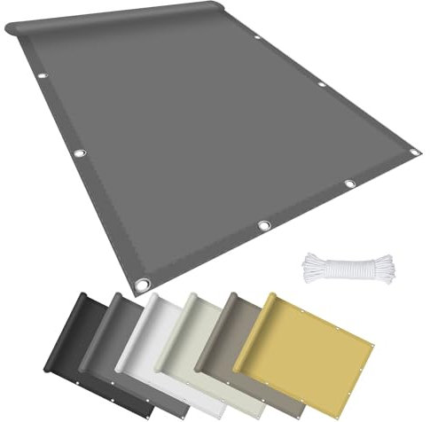 Sonnensegel 120 x 400 cm Sonnenschutz Netz Schattierungsnetz 95% UV Schutz Wasserabweisend Imprägniert für Balkon Garten Sonnenschutz Outdoor, Hellgrau