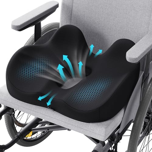 Benazcap Donut-Kissen für Hämorrhoiden, Steißbein-Kissen zur Schmerzlinderung, Bürostuhl-Kissen, Donut-Kissen für Rollstuhl, Memory-Schaum-Sitzkissen von Ergonomic für Geschwüre, Ischias, Schwarz