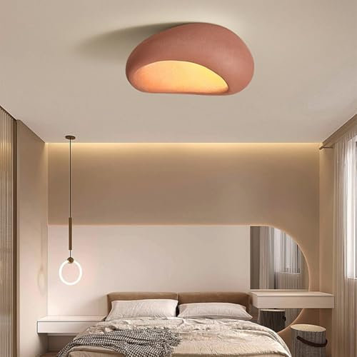 HEYUN Wabi-sabi Deckenlampe Moderne E27 Polyethylen-Lampenschirm Harz Deckenleuchte Kreative Lampe Decke Für Schlafzimmer Esszimmer Wohnzimmer Flur Innenbeleuchtung(E,40)