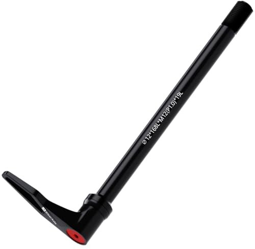 12mm Schnellspanner Steckachsen für Fahrradgabeln und Hinterer Fahrradrahmen, Mountainbike und Rennrad Aluminium Naben Adapterachse mit verstellbarem Drehgriff, Gewindesteigung: 1.0 mm , Länge: 168mm