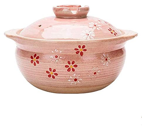 LLMTYO Cazuelas para cocinar Cazuela de Barro de cerámica para el hogar Cazuela de arroz Cazuela de Carne guisada para Estufa de Gas Puede saltear la Olla de Barro esmaltado