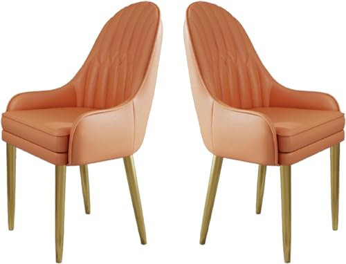 Moderne Esszimmerstühle aus Mikrofaser-Leder mit Metallbeinen, ergonomische Rückenlehne für Küche, Wohnzimmer, Schlafzimmer, stilvolle Polsterstühle für Esszimmer, 2 Stück