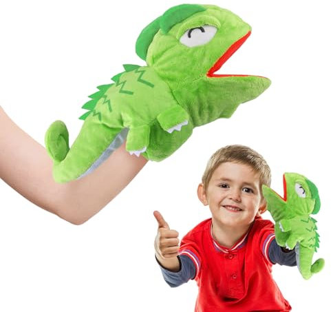 ACTOYS Handpuppen, Handpuppe Dinosaurier, Dino Kuscheltier Dino, Handpuppen für Kinder Dinosaurier, Plüschtier, Dinosaurier Kuscheltier, Dinosaurier Spielzeug, Weihnachten Ostern Geschenke
