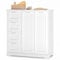 Xbro Armario de Baño con 4 Cajones y 2 Puertas, Mueble Auxiliar con Estante Ajustable para Baño, Cocina y Salón, Almacenamiento Multiusos, 81 x 30 x 83 cm, Blanco