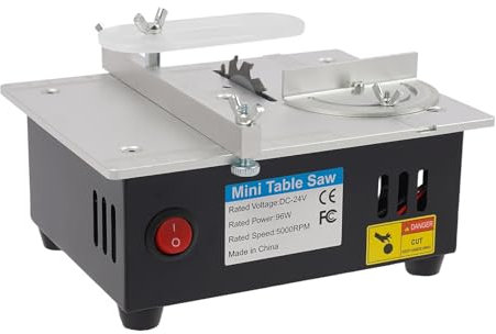 Mini sierra circular de mesa multifunción, 96 W, minisierra de mesa, 5000 rpm, sierra de mesa portátil de precisión, 7 velocidades ajustables, se utiliza para cortar tiras de madera