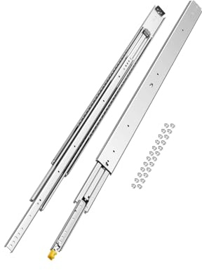 VEVOR 1 Pair Full Extension Drawer Slides 16 18 20 24 30 35 37.4 59 24 32 36 40 48 60 in, 500 lbs Load Capacity Locking Drawer Slides, Ball Bearing with Lock Side Mount Drawer Slide Rail