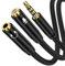 3.5mm Headphone Splitter Audio Stereo Y Splitter Male to Female Dual Headphone Jack Adapter Aux Extension Cable for Earphones Compatible with PS4 PS5 Xbox Switch PC Gaming Headsets Phone Tablet Laptop