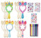 12 Stück Kindergeburtstag Spiele Basteln, Holzspiegel zum Bemalen für DIY Kinder Malen mit 3 Strass Aufkleber und 12-farbige Malstifte Creative Painted Mirrors für Mädchen Bastelset Party-Mitgebsel