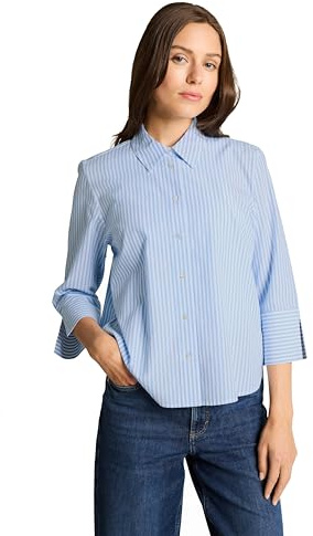 TOM TAILOR Damen Poplin-Bluse mit Streifen