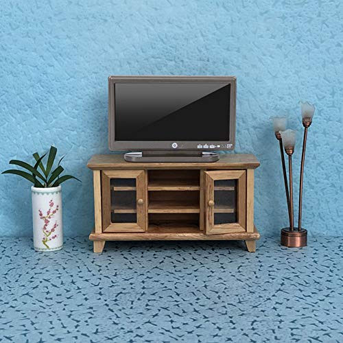 Chiyyak Televisi Doll House TV, 11 X 10 X 2, 1:12, Miniature TV, Television with Remote Control, Doll House Decoration Accessories