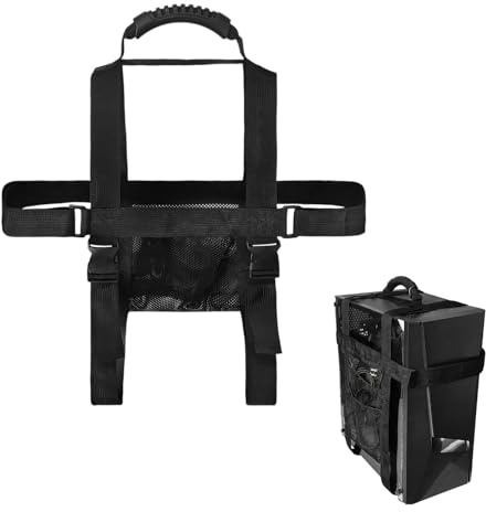 FZL02068LM Laptop-Turmhalterung, Tragegurt für Tower PC, verstellbarer Gurt für den Schreibtisch, Reisegeschirr mit Griff und Taschen, Halterung für PC, unter dem Tisch