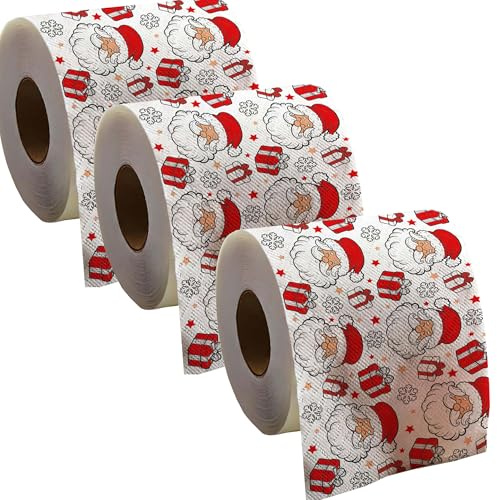Toilettenpapier Toilettenrollen Weihnachten 2lagig mit Weihnachts-Motiv 30m Bad-Deko Advent Merry Christmas (3)
