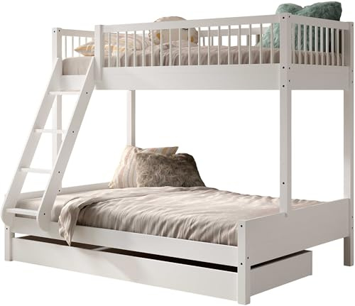 Vipack Etagenbett Forrest 3-Sitzer - 90x200 und 140x200 - Weißbuche