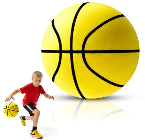 Silent Basketball, Leiser Springender Basketball, Lautlose Basketball, Schaumstoffball für Das Training, Lightweight Training Ball, MiniBasketball für leises Dribbling und Indoor-Training, 24 cm (D)