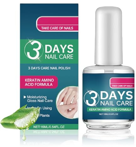 Nail Strengthener Oil - 3 Days Nail Care - Cuticle Oi With Keratin Amino Acid For Glossy Nails - Daily Strengthening & Nourishment For Thin, Damaged & Weak Nails