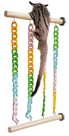 Scale da gioco intrecciate - Attrezzatura per attività di animali esotici, Ponte per esercizi con materiale resistente ai morsi, Trespolo sospeso per la riduzione dello stress, Forniture per roditori,