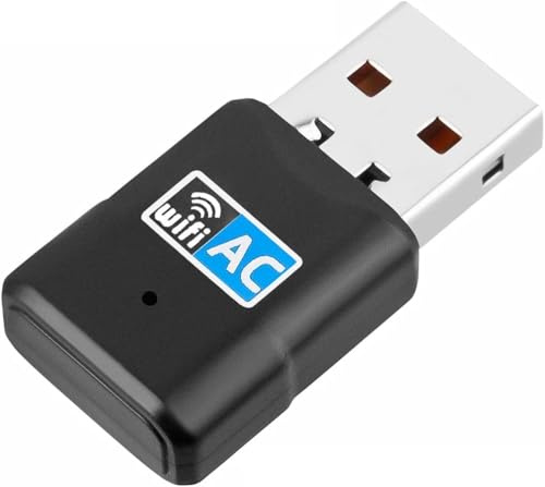 Adaptador Antena WiFi USB - Mini Receptor Dual Band 2.4G/5GHz AC 600Mbps, Antena WiFi para PC Sobremesa, Portatil, Tablet - Realtek Soporta Windows Sin Drivers (Driver Free) Inivech
