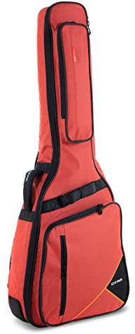 GEWA Gitarren Gig Bag Premium 20mm für Westerngitarre rot (reißfest und wasserabweisend, Neck Protection System, Luxus-Rucksackgurte, großes Zubehörfach) 213202