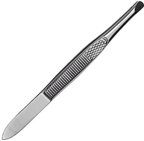 May Pinza de Depilar con Punta Redondeada – Suave para Piel Sensible – Pequeña Pinza Cosmética de Seguridad Acero Inoxidable, 8cm – Ideal Vello Facial, Cejas y Pestañas
