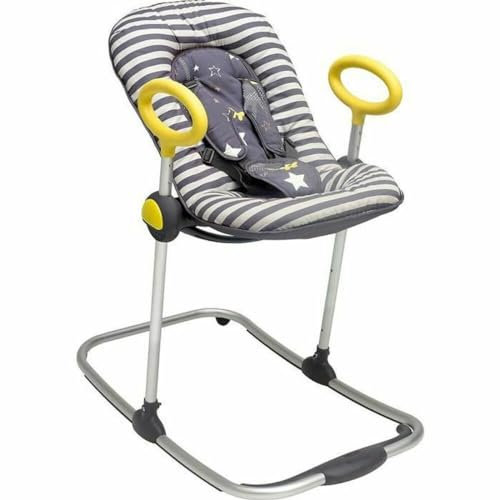 BÉABA, BabyWippe Up & Down I, Durch einfachen Druck verstellbar , 4 Höhenstufen, 3 Neigepositionen, Für Babys und Kleinkinder, Sitzverkleinerer für Neugeborene, Ultra komfortabel, Grau