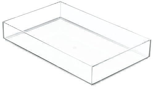 iDesign Cubertero para cajón, organizador de cajones extragrande de plástico, separador de cajones para cubiertos y otros utensilios, transparente