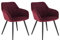 WOLTU Esszimmerstühle 2er Set Esszimmerstuhl Küchenstuhl Polsterstuhl Design Stuhl mit Armlehnen, mit Sitzfläche aus Samt, Gestell aus Metall, modern, Bordeaux, BH93bd-2