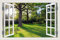 3D Wall Stickers Window View Big Tree Scenery Pictures Poster Wallpapers PVC Removable Self Adhesive Art Wall Decals for Bedroom Living Room Home Decor, 50x70cm