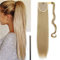 Silk-co Ponytail Extensions Pferdeschwanz, Haarverlängerung Haarteil Clip in Zopf Extensions Synthetische Haare Glatt Hair Extension 100g 65 cm Blond