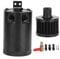 KIMISS Universal Oil Catch Can Kit, 2-Port-Vorratsbehälter mit Entlüftungsventil-Entlüftungsöffnung, 5 Unzen Kapazität (schwarz)