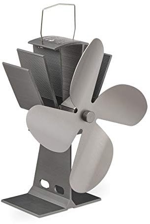 Relaxdays Ofenventilator ohne Strom, geräuscharm, für Kamin & Ofen, hitzebetrieben, 4 Blätter, Kaminventilator, silber, 1 Stück