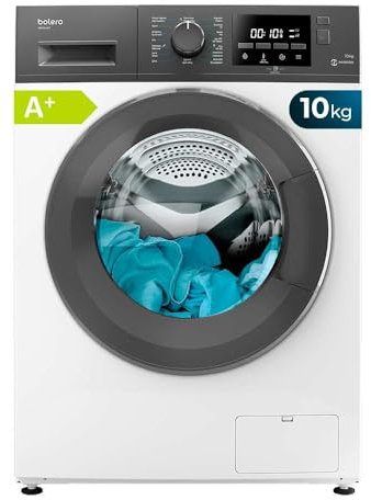 Cecotec Lavadora 10 Kg Carga Frontal Bolero DressCode 10200 Inverter. 1500 rpm, 1900 W, Motor Inverter Plus, 16 Programas, Esterilización, MyFav, DelayStart